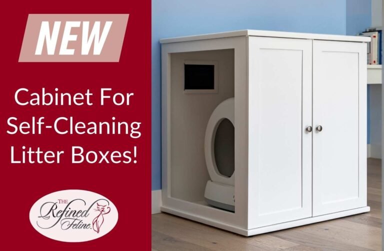 The Refined Feline's Self-Cleaning Litter Box Cabinet
