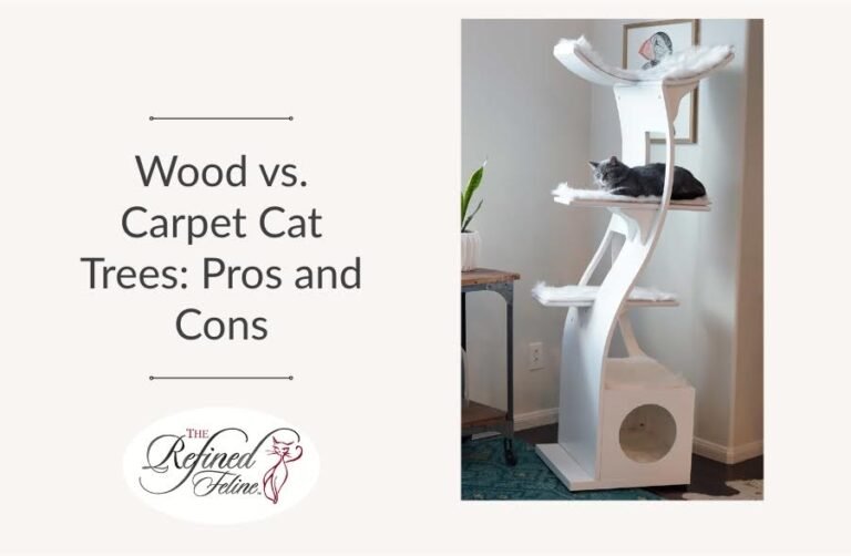 Wood vs Carpet Cat Trees: Complete Comparison Guide Wood vs. Carpet Cat Trees